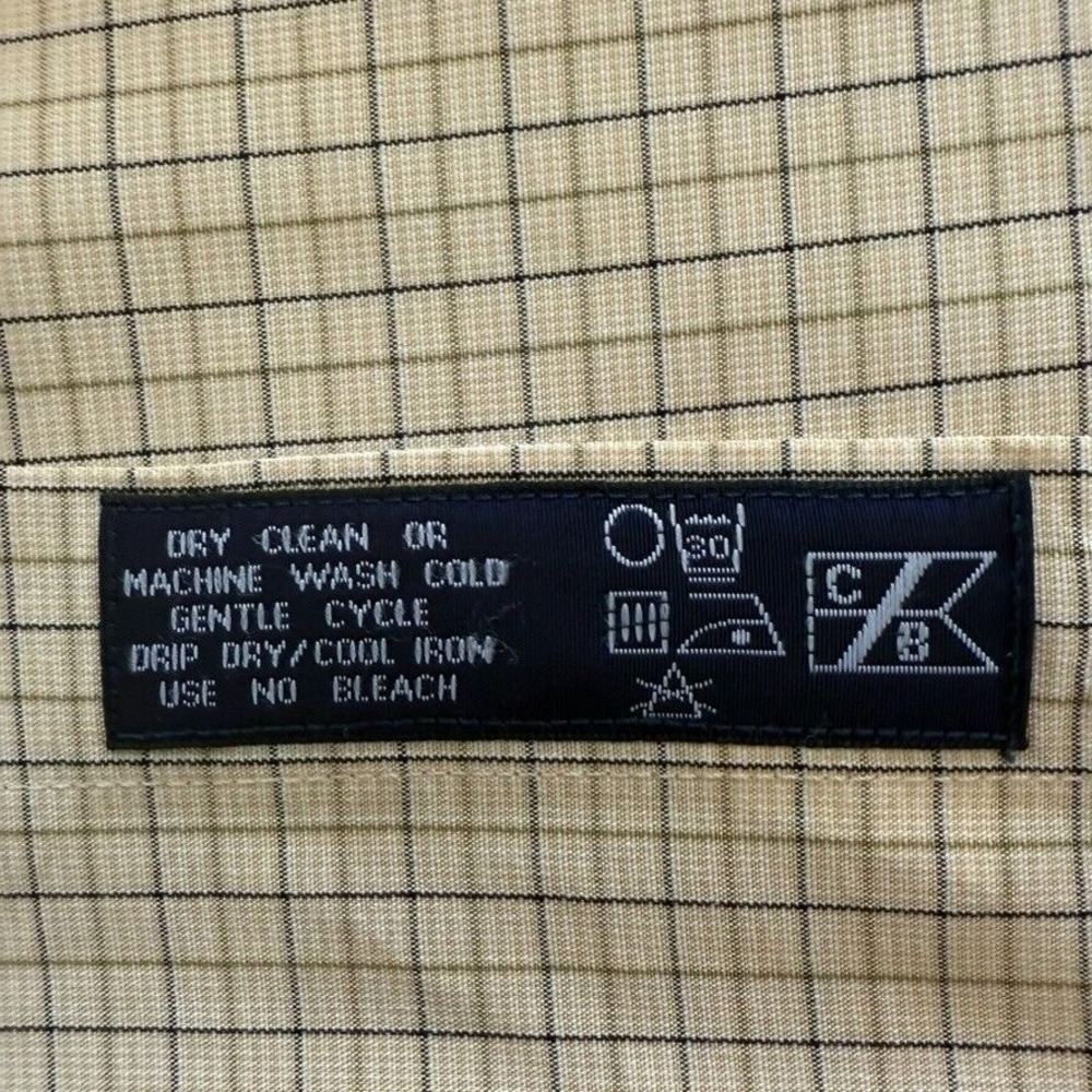 Cutter & Buck Mens Short Sleeve Plaid Button Up Shirt - Size L - Beige Black - Picture 5 of 5